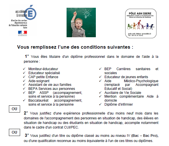 Devenez accompagnant d'élève en situation de handicap 