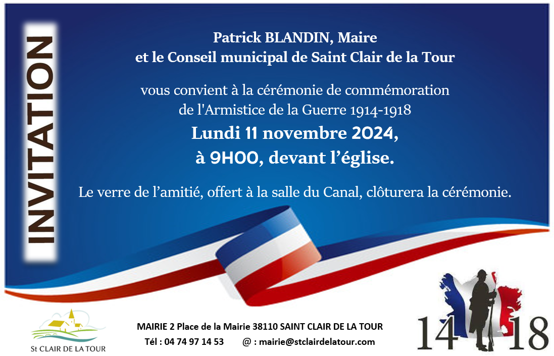 invitation, 11, novembre, commémoration, guerre