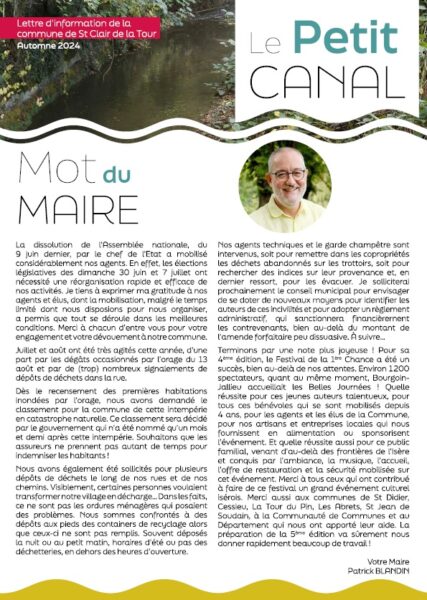 Petit, canal, bulletin, municipal, lettre, information